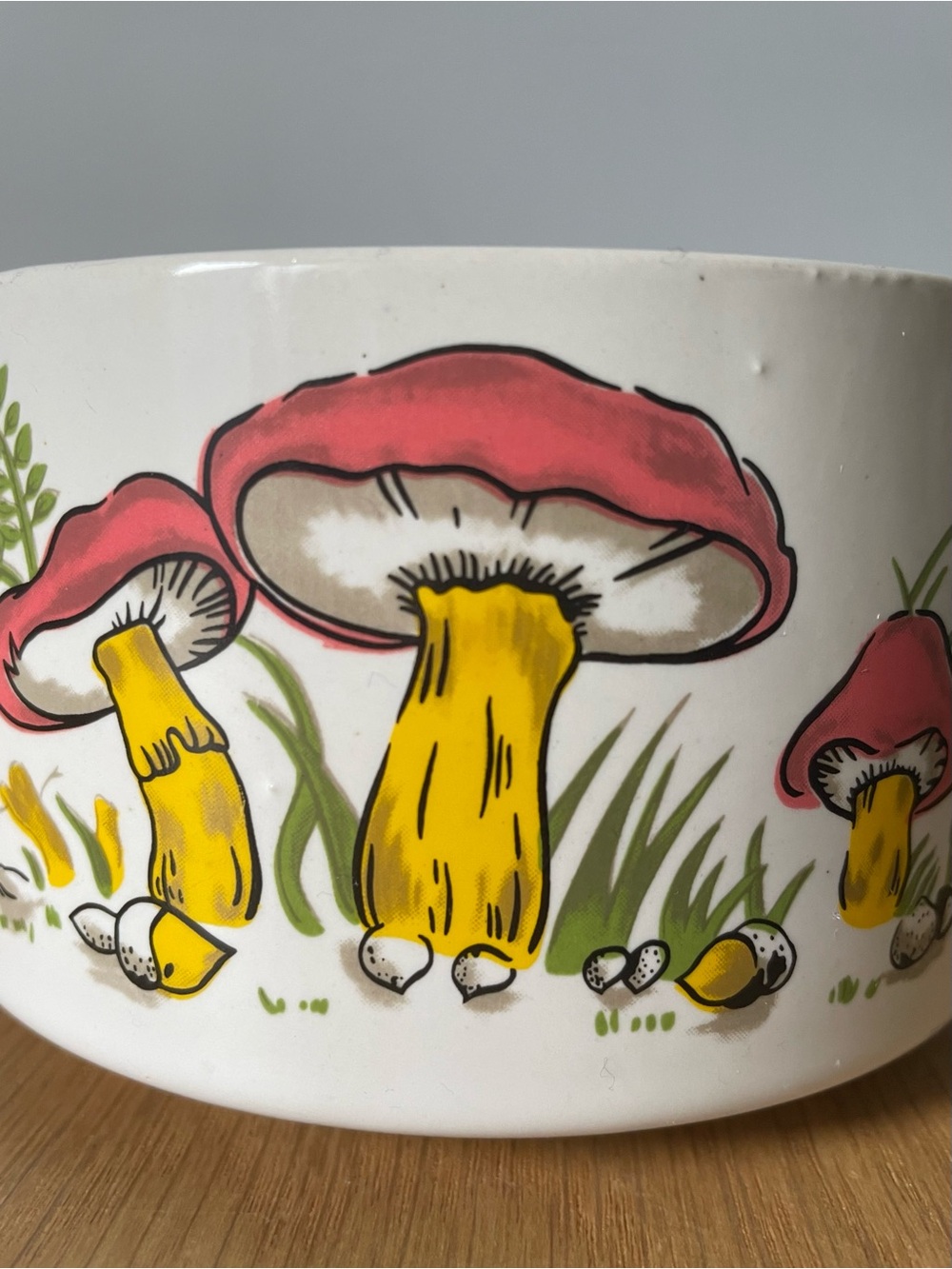 Vintage 1970s Mushroom Illustration Ceramic Soup Mug - Picture 3 of 9